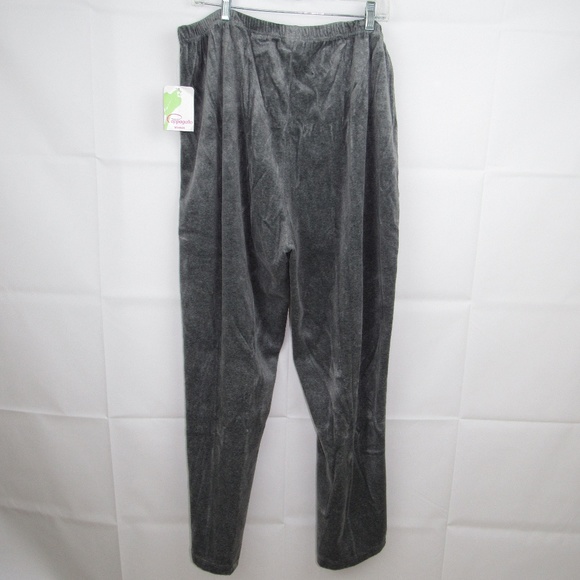 PAPPAGALLO WOMAN GRAY FELT TRACK PANTS SIZE 2X - Picture 5 of 5